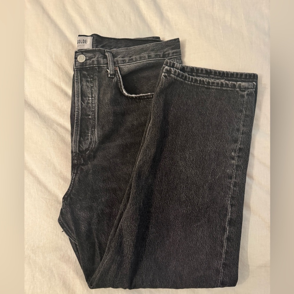 Agolde 90’s Crop Black Washed Denim Jeans Size 29